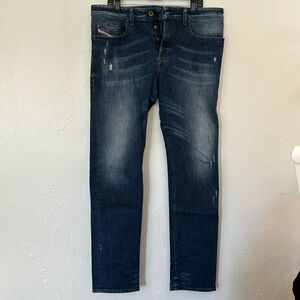 Diesel Buster Mens Jeans W36 L34 Reg Slim Tapered Blue dark Wash Stretch